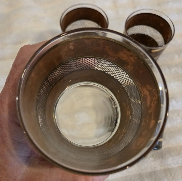 Vintage Georges Briard Glasses Tortoise W/ Gold Trim Set of 4 Barware Whiskey